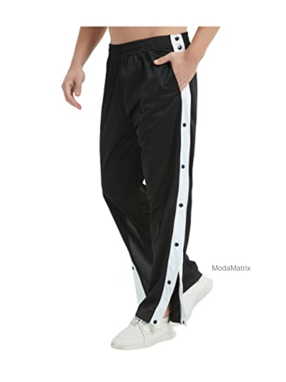 Tear Away Snap Sweatpants High Split Basketball Casual Pants